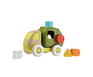 Chicco Recycling Lorry Eco+, Camión de Juguete, Juego Educativo Reciclaje, 5 Formas Encajables, para la Coordinación Óculo-Manual, de Plástico Reciclado, Juguetes para Bebés Niños 10 Meses -3 años