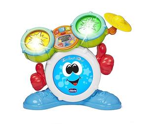 Chicco Rocky The Drum Kit, Juego Musical para Niños, Instrumento Musical con 3 Modos, Luces y Géneros Musicales, 1-4 Años