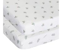Chicco Sábanas de Fibra de Bambú, 1 pieza Superior y 1 pieza con Esquinas, Compatible con Colchones 58x110 cm, Compatible con cuna Next2Me Forever, Fantasía con hojas y caracoles