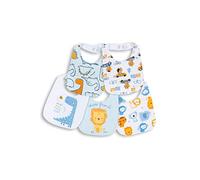 Chicco, Set 5 Baberos Bebé Niño y Niña en Algodón Suave, Talla Única, Designed in Italy