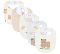 Chicco, Set 5 Baberos Bebé Niño y Niña en Algodón Suave, Talla Única, Designed in Italy