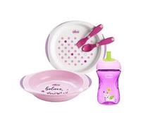 Chicco - Set de comida rosa + 12 meses