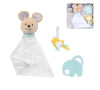 Chicco, Set Regalo Nacimiento My Sweet DouDou, Suave DouDou Manta Ratón, Tierno Portachupete en Terciopelo Suave, Mordedor Elefantito con Textura en Relieve, Regalo Bebés 0+ Meses