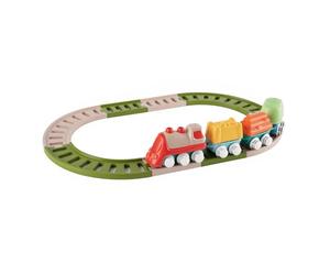 Chicco Set Tren Eco+ para Niños, Juego Tren Infantil Completo, 18 Piezas, Locomotora, Vagones, con Enclavamiento, 2 Configuraciones, Fabricado en Italia, 80% Plástico Reciclado, Niños 18 Meses-3 Años
