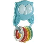 Chicco Sonajero Búho ECO+ Mordedor para Bebés y Niños, 6 Anillos Coloridos, Sonajero Fabricado en Italia con Plástico Reciclado y Bioplástico de Origen Vegetal, Juguetes para Bebés 3-18 Meses