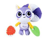 Chicco Sonajero Mapache Actividades, Peluche Animal De Tejido Suave, Juguete con Facil Sujección a Carros, Silla de Paseo o Coche, Juguetes Bebés y Recién Nacido, Mapache Multicolor