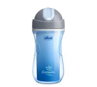 Chicco Sport Cup - Botella aislada con pajita suave de 266 ml, 14 meses en adelante, diseño de cohete