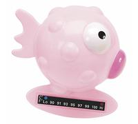 Chicco Termómetro de Baño Pez, Termómetro Pelota de Baño para Bebé, Medición de la Temperatura del Agua, Sensible a la Temperatura, Cambia de Color y Flota, Set de Baño para Bebé, Rosa