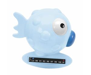 Chicco Termómetro de Baño Pez, Termómetro Pelota de Baño para Bebé, Medición de la Temperatura del Agua, Sensible a la Temperatura, Cambia de Color y Flota, Set de Baño para Bebé, Azul