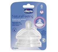 Chicco Tetina Natural Feeling Flujo Rápido 6M+ x2