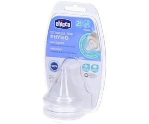 Chicco - Tetina Physio Flujo Medio 2 Uds 2M+, Unisex