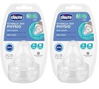 Chicco - Tetina Physio Flujo Papilla 2 Uds. +M+, Unisex (Paquete de 2)