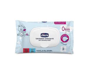 CHICCO Toallitas suaves para bebés, toallitas multifuncionales, 1 paquete de 72 toallitas desinfectantes, sin alcohol ni perfume, para pieles sensibles (el paquete puede variar)