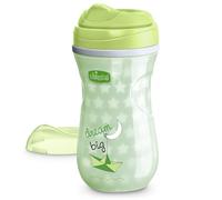 Chicco Vaso aislado de doble pared que brilla en la oscuridad con boquilla de borde a prueba de mordeduras y tapa sin derrames, 9 onzas, apto para lavavajillas, fácil de sostener con hendiduras
