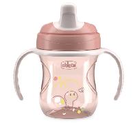 Chicco Vaso de Aprendizaje 6m+ Antigoteo Boquilla Semiblanda Asas Extraíbles Rosa