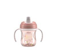 Chicco Vaso de Entrenamiento, Vaso de Plástico Antigoteo para Niños, Boquilla Ergonómica Semiblanda, Válvula y Asas Extraíbles, 6 Meses+, 0% BPA, Rosa