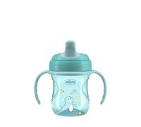 Chicco Vaso de aprendizaje 200 ml Azul +6 meses, antigoteo, boquilla semiblanda
