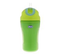 Chicco - Vaso de paseo con pajita de silicona y sistema antigotéo, 2660 ml, 18m+, color verde
