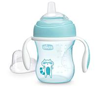 Chicco Vaso de Transición, Vaso Antiderrame 200 ml, Vaso Aprendizaje para Bebés de +4 Meses para Aprender a Beber, con Boquilla de Silicona Blanda, Anti-Cólico, sin BPA,Color Azul