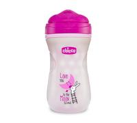 Chicco Vaso Infantil Luminoso Antiderrame de 266 ml, Aprendizaje para Bebés + 14 Meses, Boquilla Ergonómica y Válvula para Fácil Absorción, sin BPA, Color Rosa