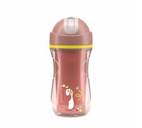 Chicco Vaso Sport, Vaso de silicona resistente a los mordiscos 14+ meses, 266 ml, Vaso térmico para niños para aprender a beber, con pajita flexible resistente a los mordiscos, 0% BPA, rosa