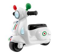 Chicco - Vespa Primavera, Moto Correpasillos para Niños, Panel Electrónico, Luz, Sonido y Ruedines Estabilizadores Extraíbles, para Niños de 1 a 3 Años, 20 Kg, Blanca