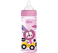 Chicco WELL-BEING Biberón Anticolica Flujo Medio, Biberón para recién nacido 2 meses + con tetina Physio de suave silicona y acabado suave Sense, Biberón con botella de plástico de 250 ml, rosa