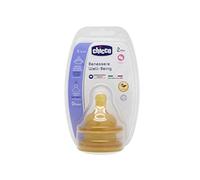 Chicco Wellbeing - Tetina de látex anticólicos con flujo medio para bebé de 2 meses en adelante, 2 unidades
