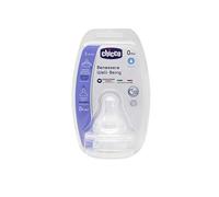 Chicco Wellbeing - Tetina de silicona anticólicos con flujo normal para bebé de 0 meses en adelante, 2 unidades