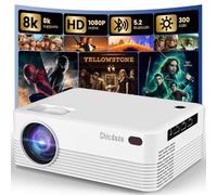 Chicdaze Mini proyector, proyector portátil, proyector Bluetooth 1080P con pantalla, proyector de películas compatible con iOS/Android/Windows/TV Stick/Box/USB/HDMI, color blanco