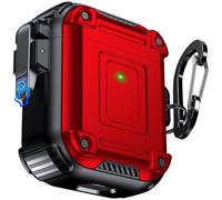 Chicfun Armour Lock Funda para AirPods 1/2 Generation Case con Cerradura Segura [360° Protección Resistente de Alta Resistencia] AirPods 1/2 Generacion Cover-Rojo