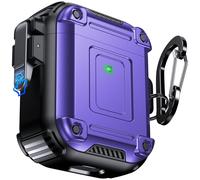 Chicfun Armour Lock Funda para AirPods 1/2 Generation Case con Cerradura Segura [360° Protección Resistente de Alta Resistencia] AirPods 1/2 Generacion Cover-Voileta