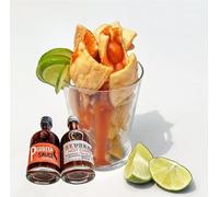 Chicharron mexicano vegano 1000g con Alvarado Hot Chipotle & salsa Perrita
