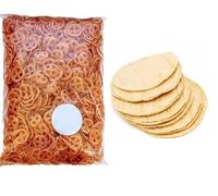 Chicharron vegano mexicano, 1000 g y auténticas tortillas mexicanas con nixtamal 800 g, vegano, sin gmo, sin gluten