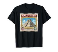 Chichén Itzá México 1940 Sello Vintage Templo Maya Histórico Camiseta