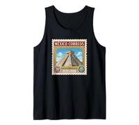 Chichén Itzá México 1940 Sello Vintage Templo Maya Histórico Camiseta sin Mangas