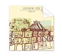 Chichen Itza México Antiguo civilización, gafas de dibujo, gamuza de limpieza, paño de regalo para teléfono, limpiador de pantalla, 5 piezas