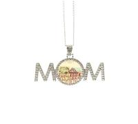 Chichen Itza México Dibujo de la Civilización Antigua de México Regalo para el Día de la Madre para Mamá Nana Abuela Collar Joyería de cumpleaños, Medium