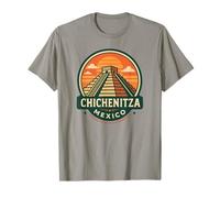 Chichén Itzá México Retro Insignia Pirámide de Viaje Camiseta