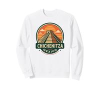 Chichén Itzá México Retro Insignia Pirámide de Viaje Sudadera