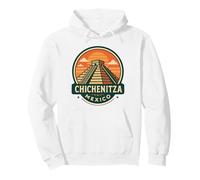 Chichén Itzá México Retro Insignia Pirámide de Viaje Sudadera con Capucha