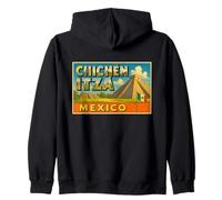 Chichén Itzá México Vintage Travel Souvenir Art Graphic Sudadera con Capucha