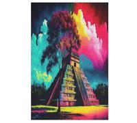 Chichen Itza Puzzles de Madera 1000 Piezas Adultos, Póster Jigsaw Puzzle, Diseño Único Juguete Educativo para Adolescentes Y Niños (78×53cm)