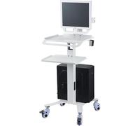 chichigo Carrito médico para Carrito móvil con Soporte para Monitor y Escáner Oral, Carro Dental con Ruedas, Carro de Doble Capa para Hospital, Clinica Dental y Oficina