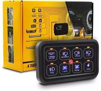 chichigo Panel De Interruptores RGB De 8 Bandas Compatible con Control De Aplicación Bluetooth, Panel De Interruptores LED Regulable Automático, con Etiqueta De Arnés, Control De Circuito
