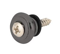 CHICIRIS 10 cierres de correa de guitarra, botón de bloqueo de correa de guitarra de metal, pasador de extremo de metal con tornillo para ukelele y bajo eléctrico (negro)