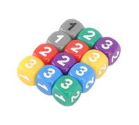 CHICIRIS 12 Dados de Seis Caras, Dados de Plástico de Colores con Esquinas Redondeadas para Juegos de Mesa, Enseñanza de Conteo de Matemáticas