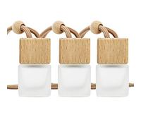 CHICIRIS 3 botellas de perfume de cristal rellenables para coche, difusor de ambientador colgante con tapa de madera para el de vehículos domésticos y de oficina (1)