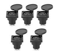 CHICIRIS 5 Conectores de Audio XLR Hembra de 3 Pines para Montaje en Panel de Chasis, Carcasa de ABS, Interferencias de Señal, Reducen el Ruido, con Terminación de Soldadura, para Gestión