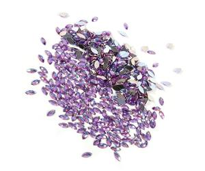 CHICIRIS 500pcs 7 * 15 Mm Crystal Acrílico Ojo de Caballo Plano, Accesorio de Ropa para Teléfono, 5 Variedades de Color, Ideales para Diseñadores y Aficionados Profesionales (Morado Claro)